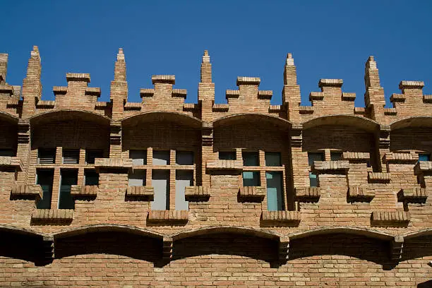 The CaixaForum in Barcelona Spain was built as a factory in 1911 in art nouveau architectural style.
