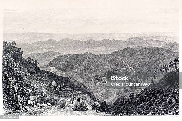 Vista Dal Landour - Immagini vettoriali stock e altre immagini di Collina - Collina, Montagna, 1850-1859
