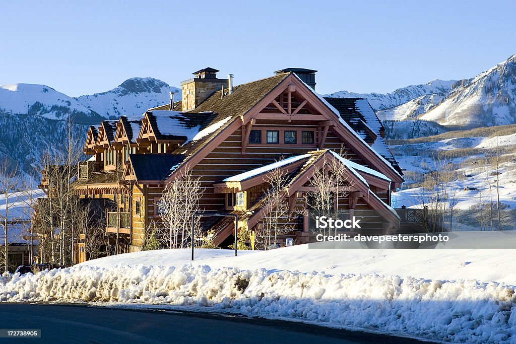 Colorado Cabana de montanha na neve - Royalty-free Azul Foto de stock