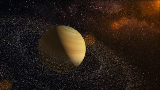 istock Realistic beautiful planet Saturn from deep space in Galaxy 1727394160
