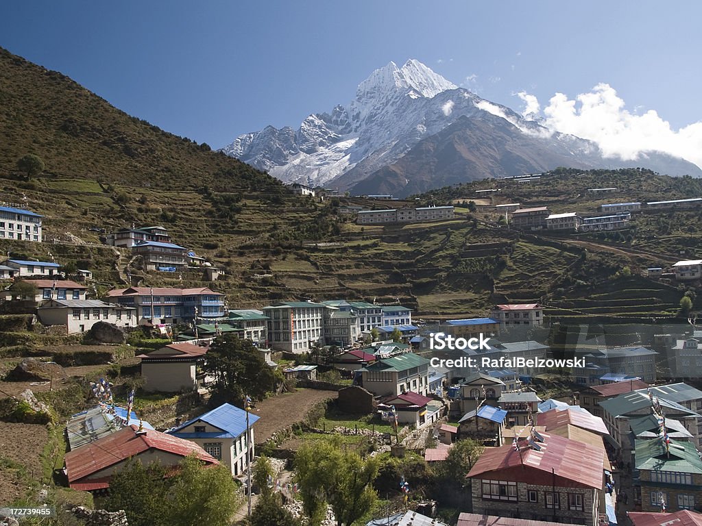 Bazar de Namche, Nepal, Himalaya - Foto de stock de Aire libre libre de derechos