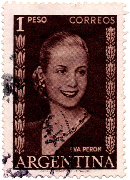 istock Eva Peron Argentina First Lady Postage Stamp: Wearing Ruby Necklace 172739718