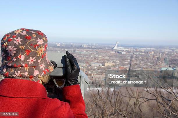 Tourist On Mount Royal In Montreal Quebec Stock Photo - Download Image Now - Adult, Binoculars, Capital Cities