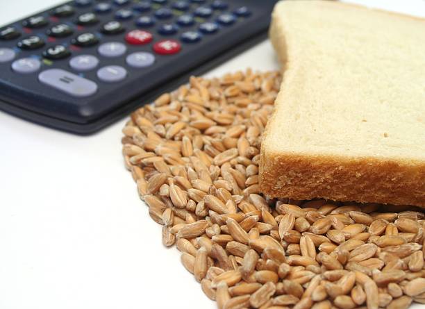 wheat,bread and a calculator
