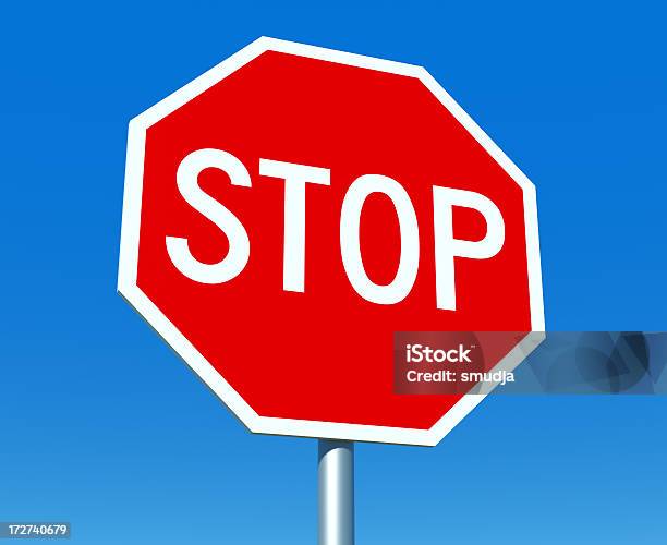 Segnale Di Stop - Fotografie stock e altre immagini di Cielo - Cielo, Clipping path, Composizione orizzontale