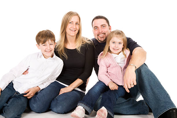 istock Family of Four on White 172740731