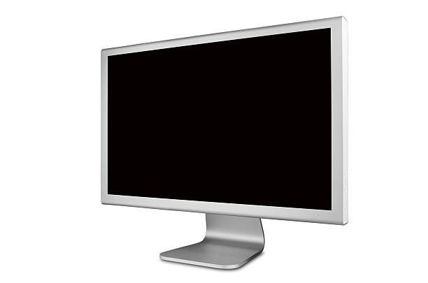 Monitor isolado com Traçado de Recorte - fotografia de stock