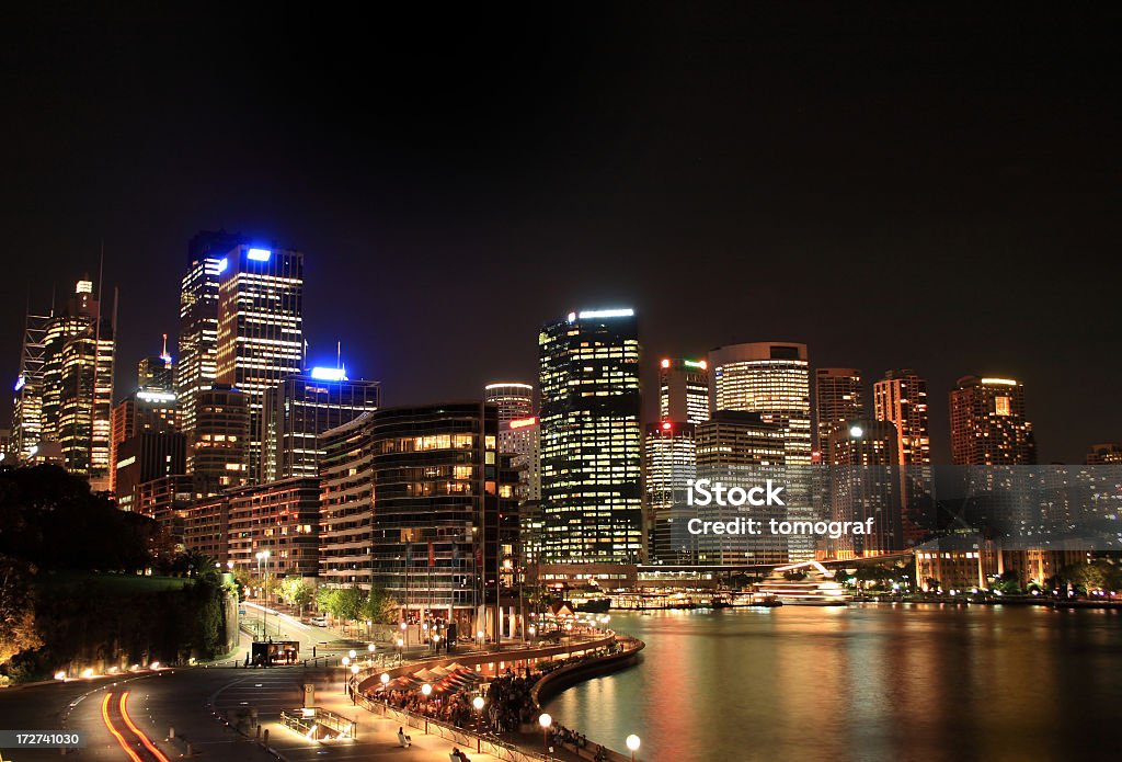Sydney at Night Sydney at Circular Quay. Architectural Feature Stock Photo