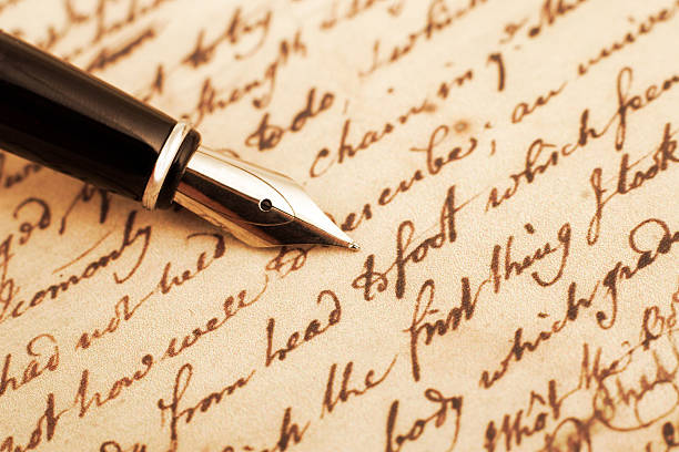 carta - writing pen letter fountain pen fotografías e imágenes de stock