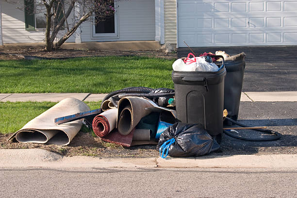 Trash Day Three Suburban USA on Trash Collection day curb photos stock pictures, royalty-free photos & images