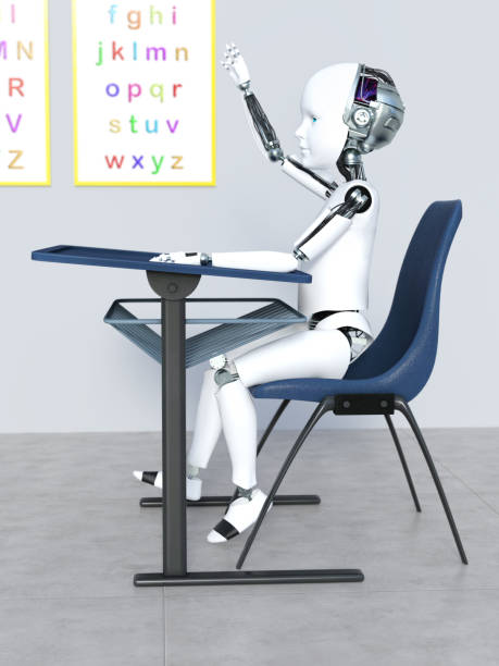 istock 3D rendering of a robot child in a classroom nr 1. 1727412182