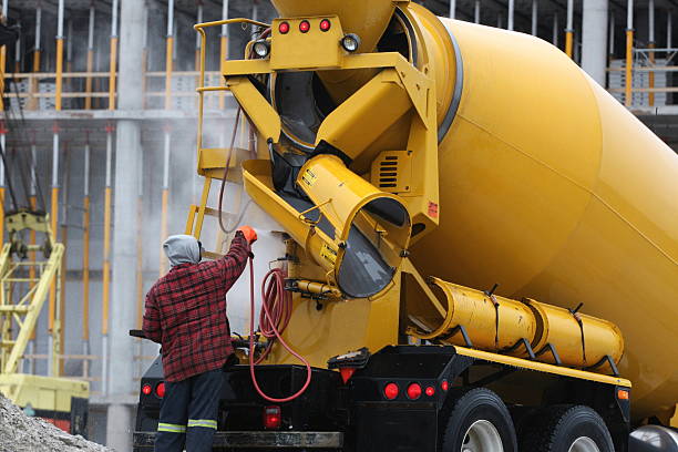 Washing A Cement Truck
