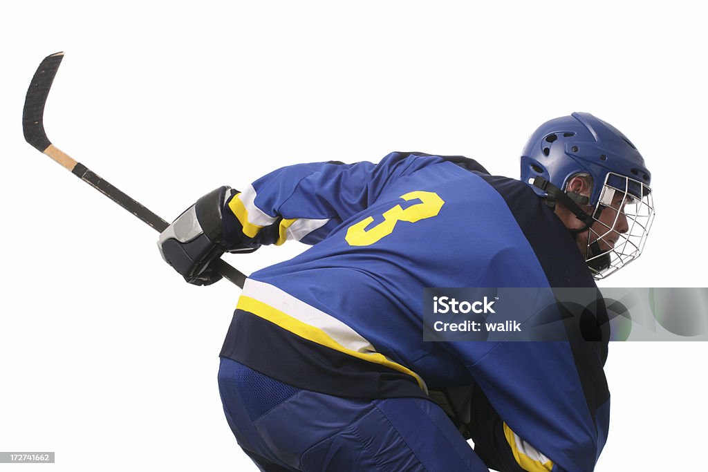 Joueur de Hockey sur glace - Photo de Fond blanc libre de droits