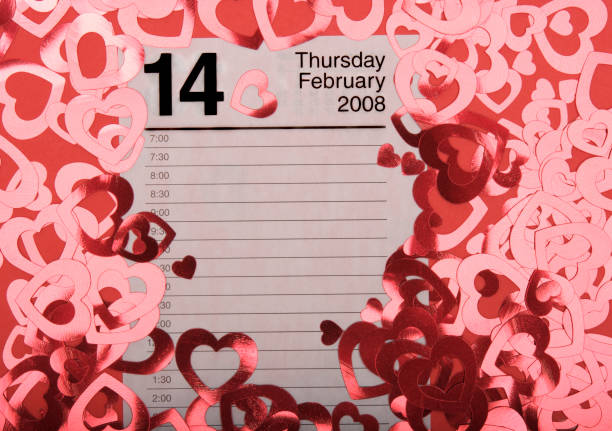 istock Valentine's Day Calendar with Shiny Red Hearts 172741764