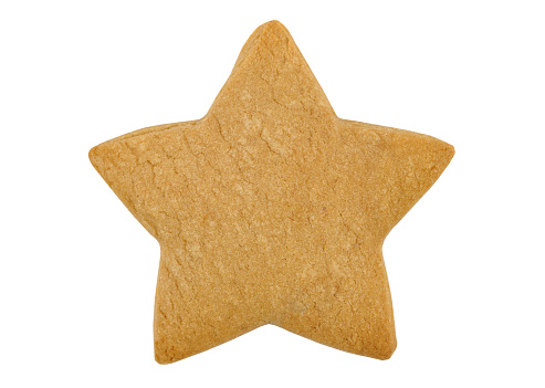 A star-shaped cookie on white background