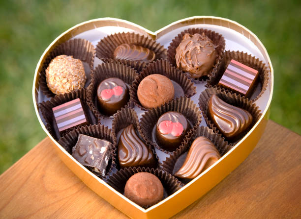 istock Belgian Chocolate Valentine's Day Holiday Candy Truffles, Heart Gift Box 172741876