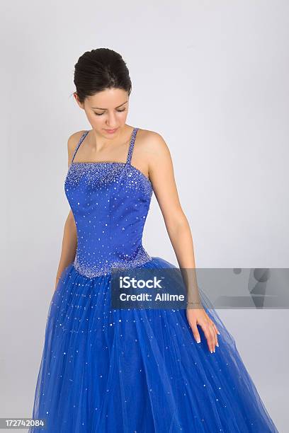 Lady In Blue Dress Stock Photo - Download Image Now - Adult, Beautiful People, Beautiful Woman