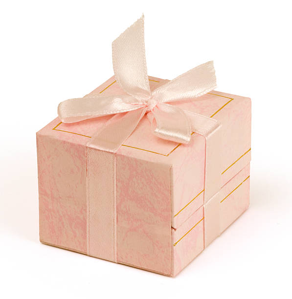 Pink gift box (clipping path) stock photo