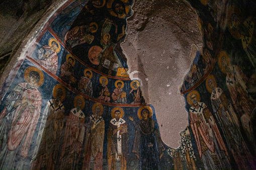 Frescoes Gumusler Monastery, Cappadocia, Niğde, Turkey.