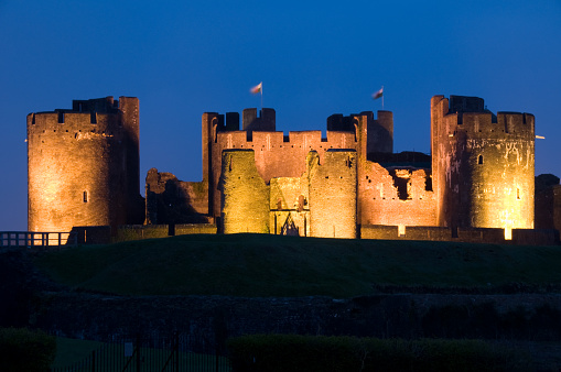 Caerphilly Castle at Night