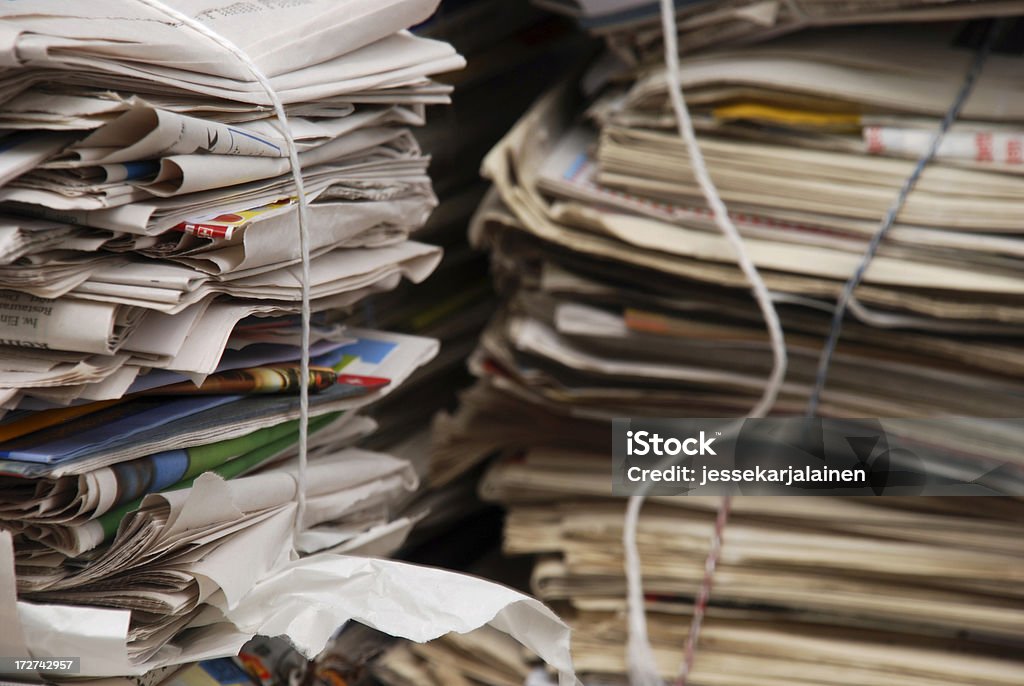 Recycled paper Two piles of recycled paper shot with a shallow DOF. Close-up Stock Photo