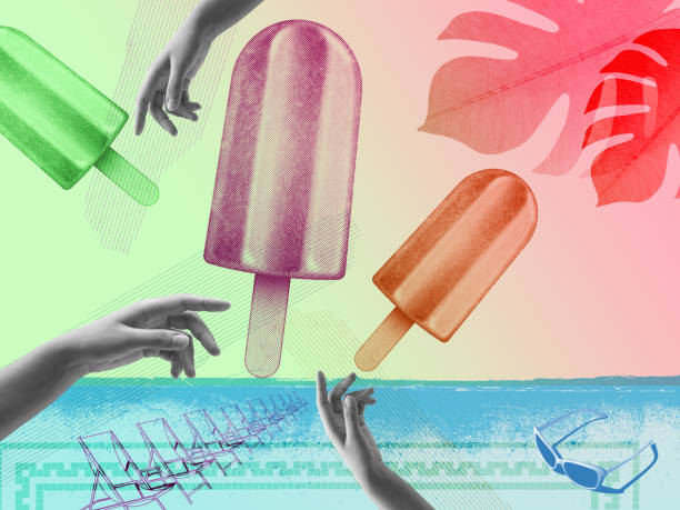 Summer vacations at the beach vintage collage
