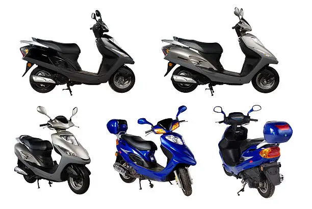 Different motor scooters in different points of view.More Here: