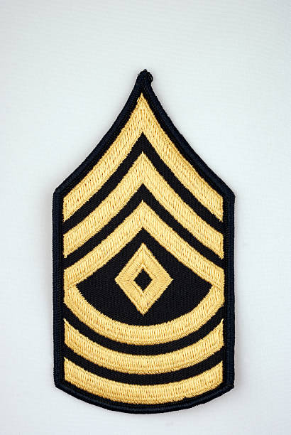 usa. erste sergeant rang der insignia - rank military patch insignia stock-fotos und bilder
