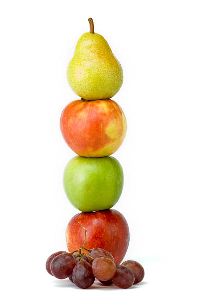 Tower of sweet fruits stock photo