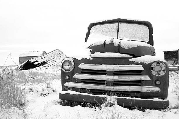 istock Old pick-up on a snow-covered prairie 172744821