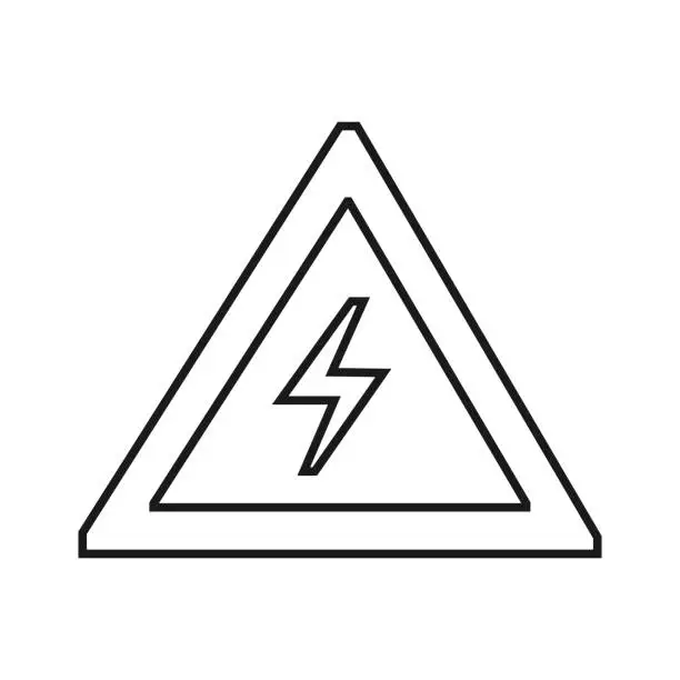 Vector illustration of Electrical hazard sign. High voltage danger symbol.
Electricity, Power Line, Danger, Warning Sign, Icon
