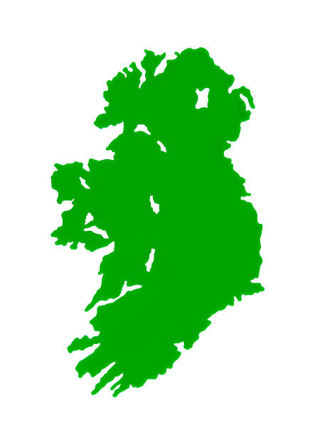 High detailed 3D render of Ireland Map on white background