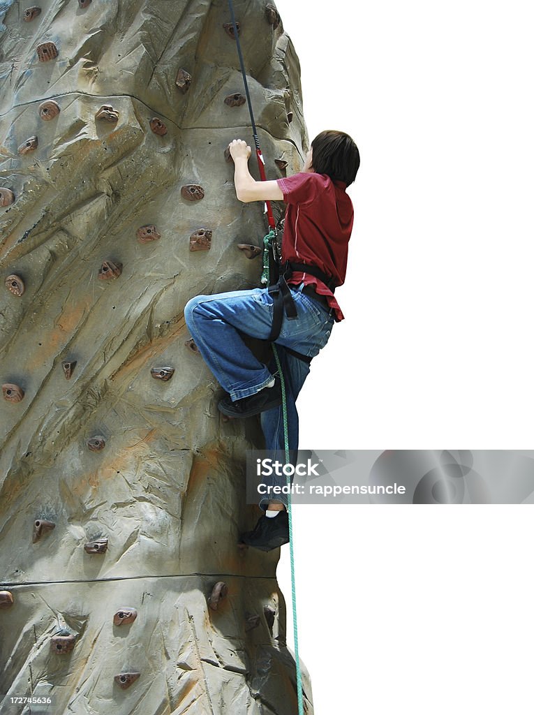 Mur d'escalade sur blanc - Photo de Activité libre de droits