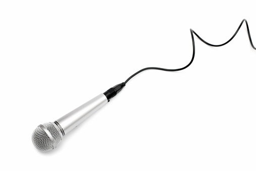 Classical microphone for singing isolated on white