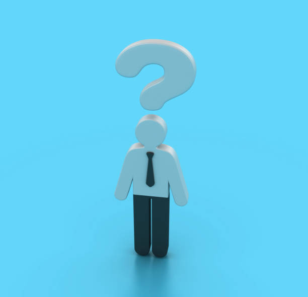 Pictogram Person with Question Mark - Color Background - 3D Rendering