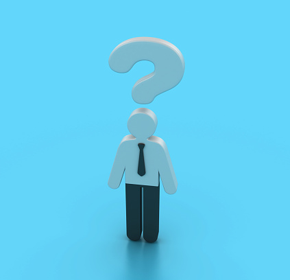 Pictogram Person with Question Mark - Color Background - 3D Rendering