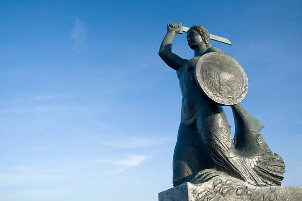 Warsaw's mermaid - the symbol of Warsaw stock photo