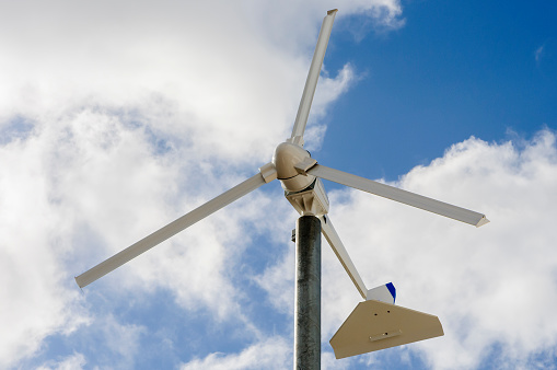 Wind turbine electricity generator designed for use on farms and agricultural spaces.