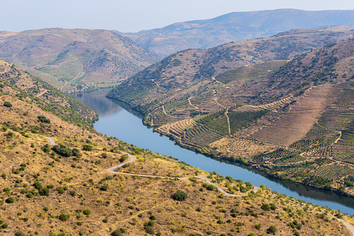 River Douro next to the mouth of the river Coa. Vila Nova de Foz Coa Municipality. Douro Region.