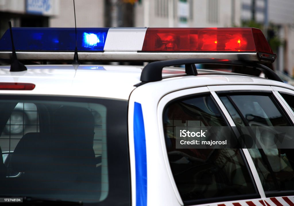 police car lights Accidents and Disasters Stock Photo