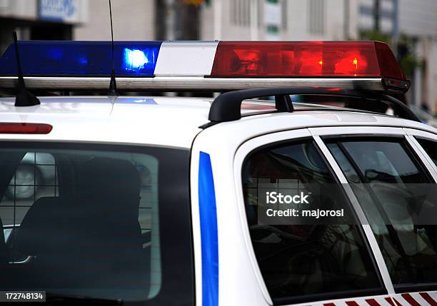 Police Car Lights Stock Photo - Download Image Now - Accidents and Disasters, Blue, Car
