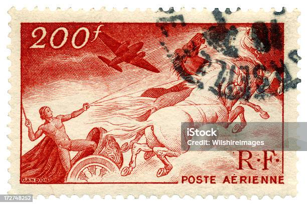 Foto de Voando De Bigas Correio Aéreo Francês Carimbo e mais fotos de stock de Selo Postal - Selo Postal, Veículo aéreo, 1946
