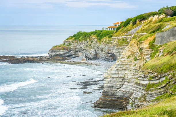 Eroded cliffs of Sainte-Barbe in Saint-Jean-de-Luz, France