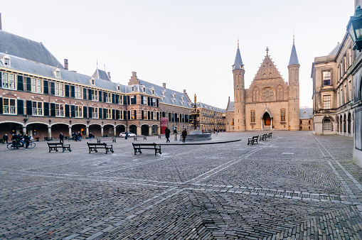 View towards the Ridderzaal, Binnenhof, Den Haag, The Hague.