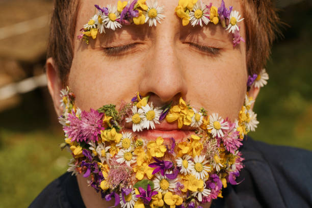 istock Redhead experiences universe amidst blossoming facial flowers 1727493356