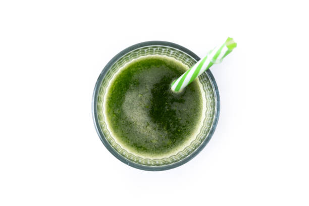istock Kale, avocado and apples smoothie isolated on white background 1727494468