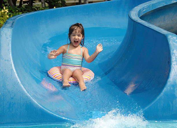 Summer Sliding Fun stock photo