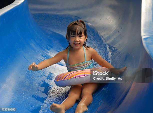 Summer Waterslide Stock Photo - Download Image Now - Child, Water Slide, 2-3 Years
