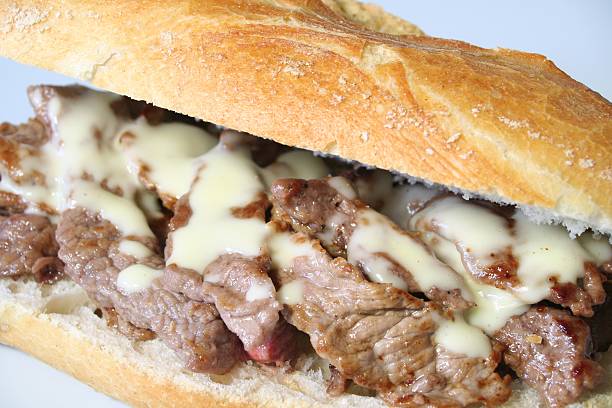 istock Cheesesteak sub with cheese, ready to eat  172750375