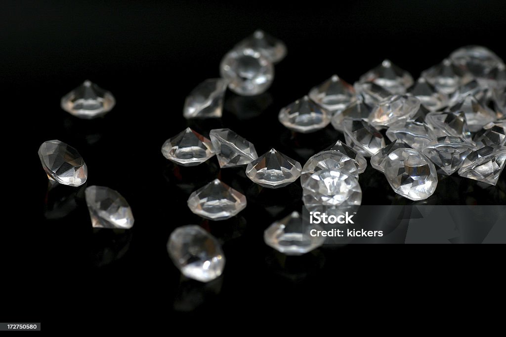 Diamanten auf Schwarz - Lizenzfrei Am Rand Stock-Foto